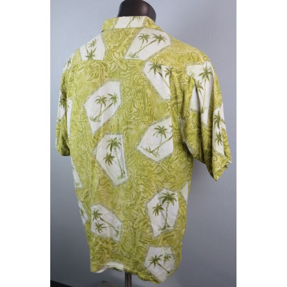 Mens Tommy Bahama Shirt Hawaiian Button Front Paisley Floral Green Size L Silk - Picture 4 of 8